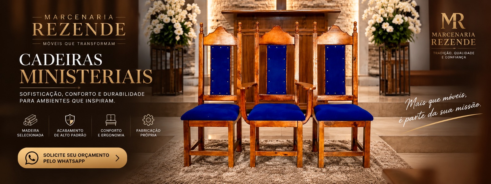 Cadeiras para Altar – Marcenaria Rezende